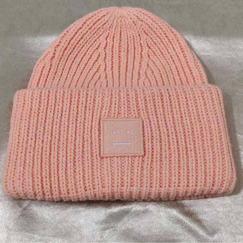 Acne Studios Face Patch Beanie - Pink - image 1